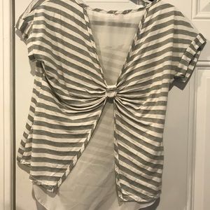 Shirt with bow and translucent back